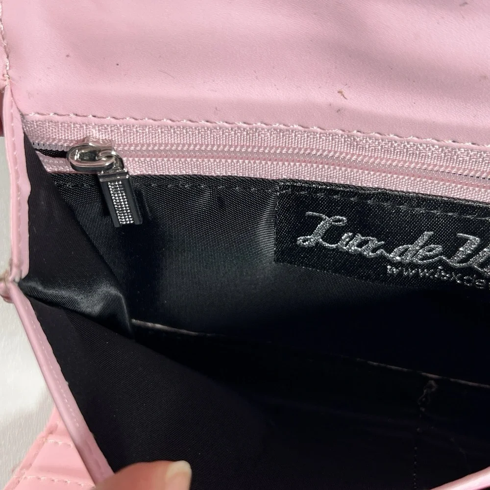 Lux de Ville Route 66 Wallet Baby Pink Lamé Quilted Retro Pinup Rockabilly
